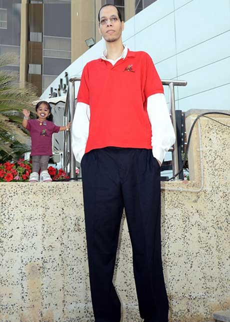 ملاقات کوچک ترین زن دنیا با بلند ترین مرد دنیا(عکس)