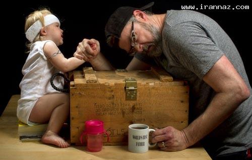 عکس هایی خنده دار و دیدنی از بهترین پدرهای دنیا! ، www.irannaz.com