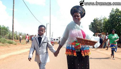 ازدواج بی شرمانه زن 61 ساله با پسر 8 ساله (عکس)