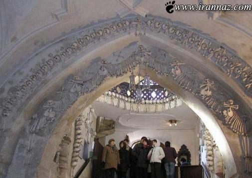 ساخت عجیب کلیسایی با استخوان انسان ها (عکس)