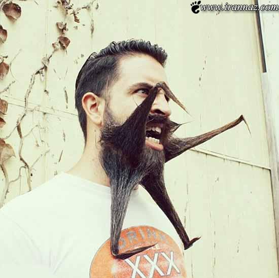 مردی با ریش های عجیبش جنجال به پا کرد (عکس)