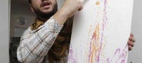 مردی که با چشمانش نقاشی می کند (عکس)