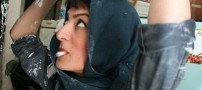خانم زیبای ایرانی که مشغول کارگری است! (عکس)