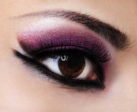 مدل آرایش‌ چشم با تم بنفش رنگ سال 2014
