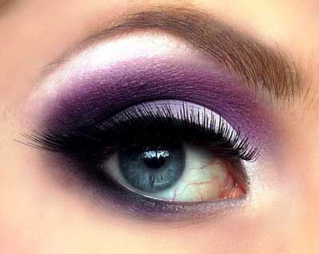 مدل آرایش‌ چشم با تم بنفش رنگ سال 2014