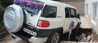 ماشین عروسی که به زمین فرو رفت!! (عکس)