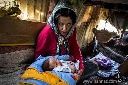 تولد نوزاد معتاد در یکی از اتوبان های تهران (عکس)