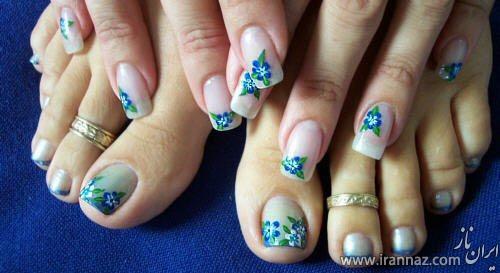 نمونه طراحی های زیبا روی ناخن پا
