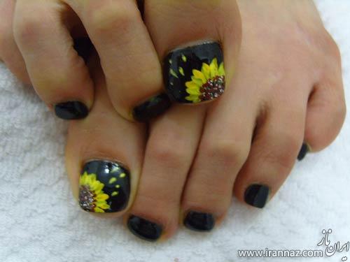 نمونه طراحی های زیبا روی ناخن پا