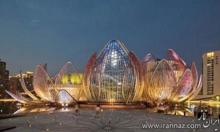 تصاویری شگفت انگیز از طراحی ساختمان نیلوفر آبی در چین تصاویری شگفت انگیز از طراحی ساختمان نیلوفر آبی در چین