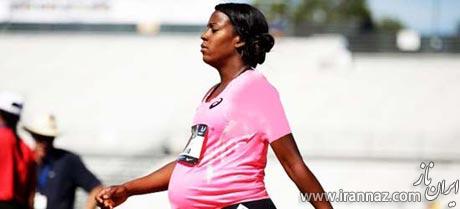 حضور جالب زن باردار در مسابقات دو میدانی (عکس)