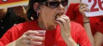 مسابقه  جالب رکود شکنی در همبرگر خوردن (عکس)