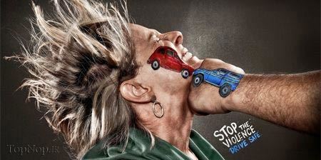 عکس های تبلیغات جالب برای اخطار به رانندگان بی احتیاط!
