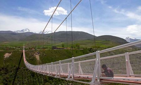 عکس های دیدنی بلندترین پل معلق خاورمیانه در اردبیل