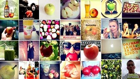 کمپین سیب خوردن دختران و پسران با انگیزه ای عجیب (عکس)