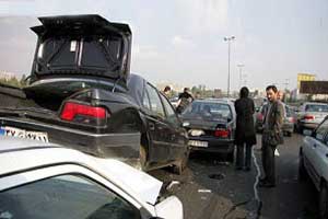 تصادف زنجیره ای عجیب در قزوین – تهران