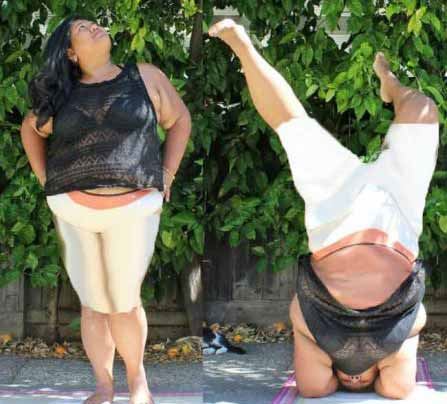 عکس های زنی چاق با حرکات عجیب و دیدنی یوگا