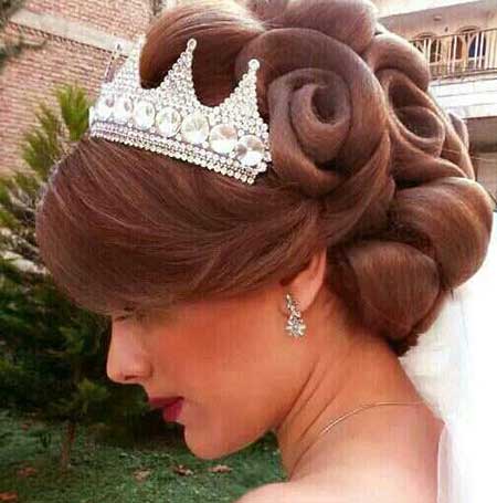 زیباترین مدل شینیون های عروس با تور 2016 زیباترین مدل شینیون های عروس با تور 2016