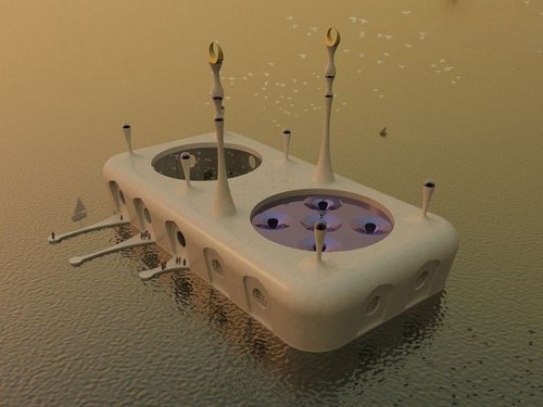 ساخت مسجد شناور عجیب و دیدنی بر روی دریا (عکس)