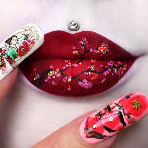 عکس های دیدنی از نقاشی بر روی لب
