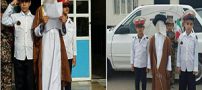 عکس کار جالب مراسم نمادین ورود امام خمینی در مدرسه