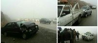 فیلم و تصاویر تصادف زنجیره ای مشهد و اسامی مجروحین