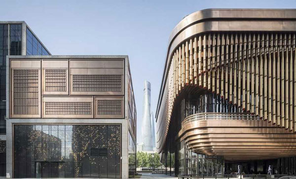 نمای بسیار زیبا از یک ساختمان متحرک در شانگهای