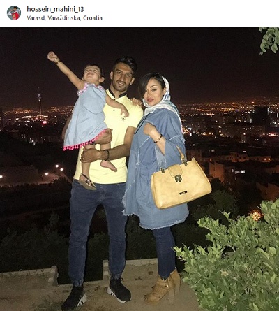 گردش حسین ماهینی و همسر و فرزندش (عکس)