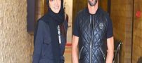 امین حیایی و همسرش در اکران «درخونگاه»