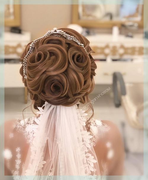 50 عکس از مدل شینیون عروس اروپایی 2020