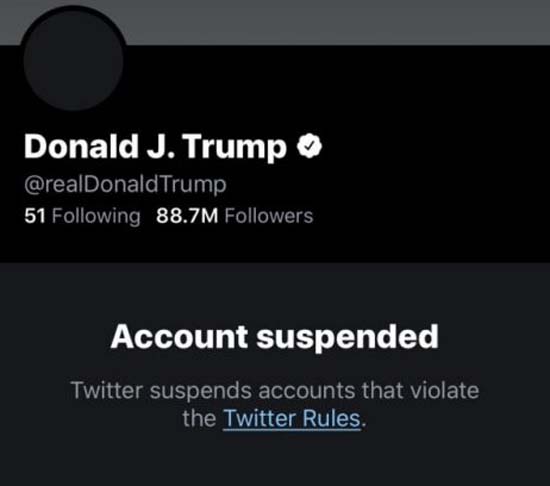 واکنش ترامپ به بسته شدن حساب توئیتر و حذف توئیتهایش ( عکس )