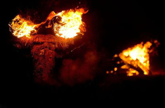 تصاویر جالب و دیدنی از جشنواره آتش زدن گاو ها