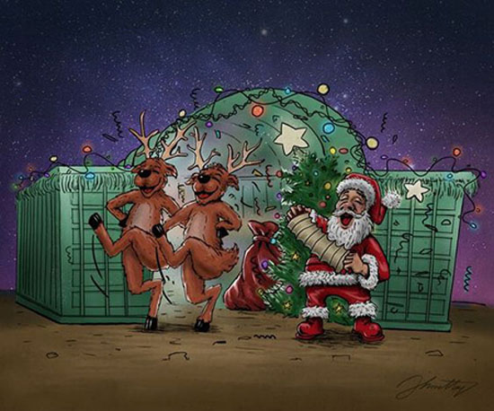تصاویر بهترین کاریکاتورهای آغاز سال نو میلادی 2022 و کریسمس
