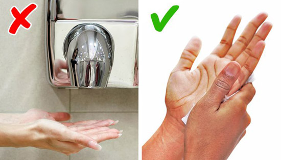 استفاده از خشک کننده های دست