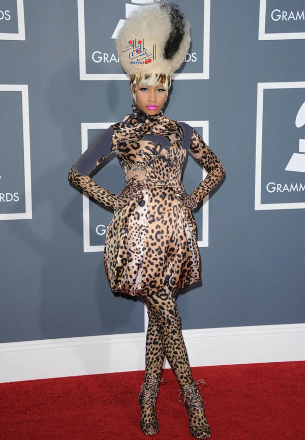 نیکی میناژ - Nicki Minaj در مراسم جایزه گرمی ، لباس های خنده دار سلبریتی ها در مراسم ها