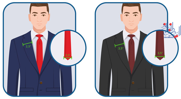 پهنای کراوات را با پهنای یقه مطابقت دهید