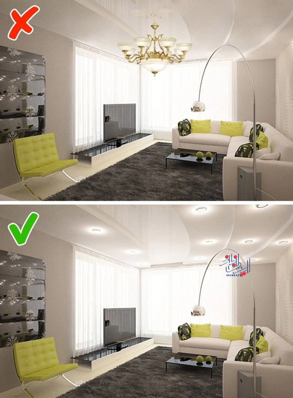 نور مناسب استفاده کنید ، ایده های مفید دکوراسیون برای آپارتمان های کوچک