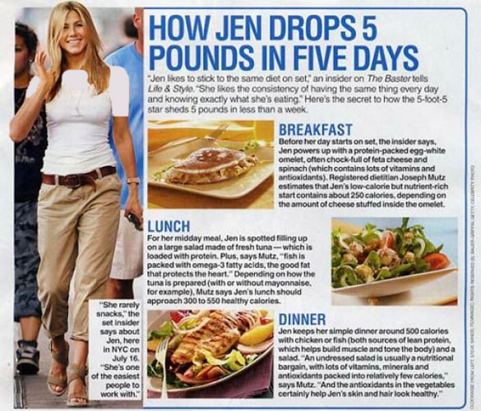 صحبت های جنیفر آنیستون درباره رژیم غذایی اش ، Jennifer Aniston talks about her diet