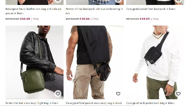 سایت asos.com، یکی از بهترین فروشگاه های آنلاین خرید کیف دوشی مردانه