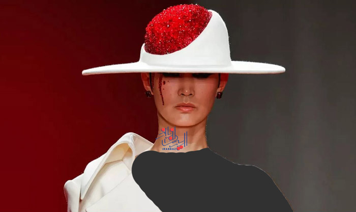 کلاه سفید شبیه مغز و اشک آغشته به خون مصنوعی ، ترسناک ترین لباس های سلبریتی ها در هفته مد پاریس