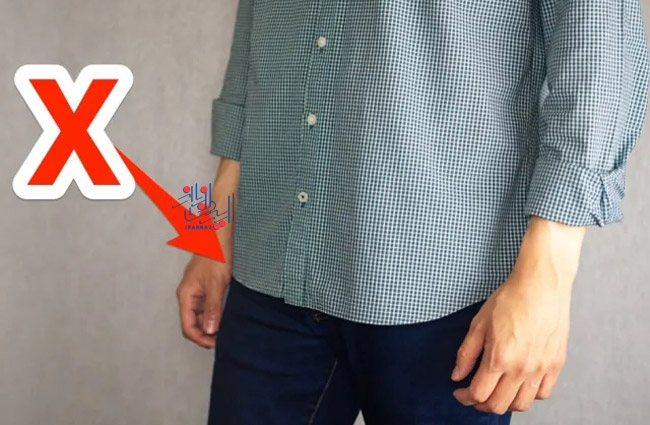 انداختن پیراهن مردانه روی شلوار ، اشتباهات رایج در لباس پوشیدن و تیپ زدن