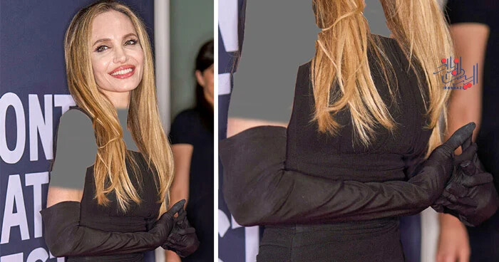 حضور آنجلینا جولی (Angelina Jolie) روی فرش قرمز با دستکش