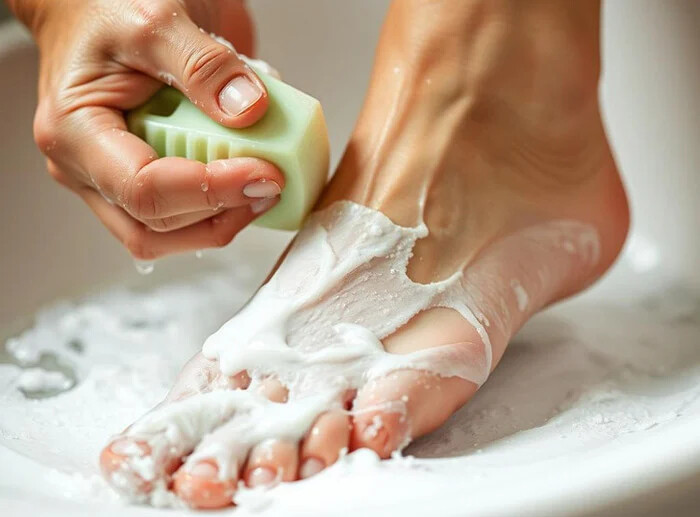 پاهای خود را به خوبی تمیز کنید