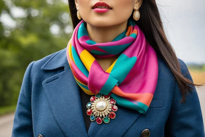 از گل سینه استفاده نکنید ، باید و نبایدهای استایل کردن با شال و روسری