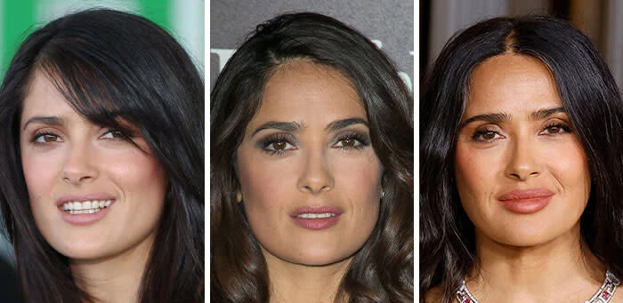 سلما هایک (Salma Hayek) ، عکس های جالب از قبل و بعد تغییر چهره سلبریتی ها