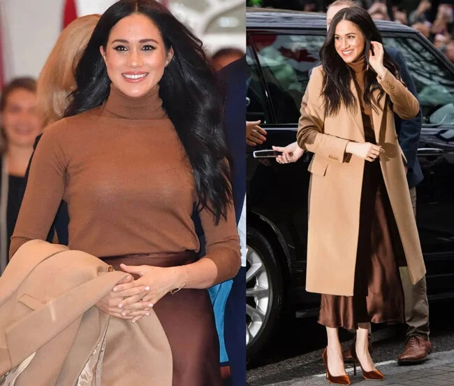 مگان مارکل (Meghan, Duchess of Sussex) : پالتوی شتری