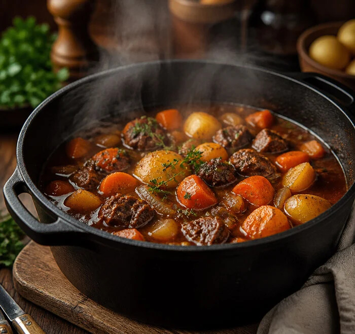 پخت خورش اصیل جاافتاده در قابلمه چدن اصل ایرانی