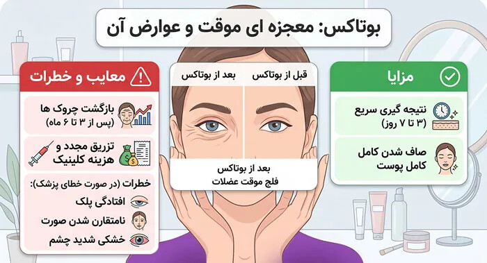بوتاکس: معجزه ای موقت با سایه ای از عوارض