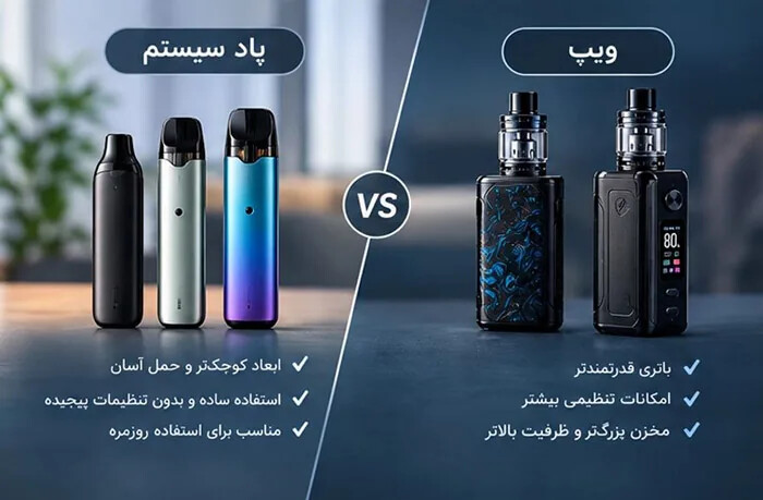 تفاوت ویپ و پاد