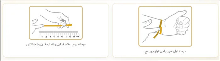 اندازه گیزی سایز مچ دست برای بنگل طلا